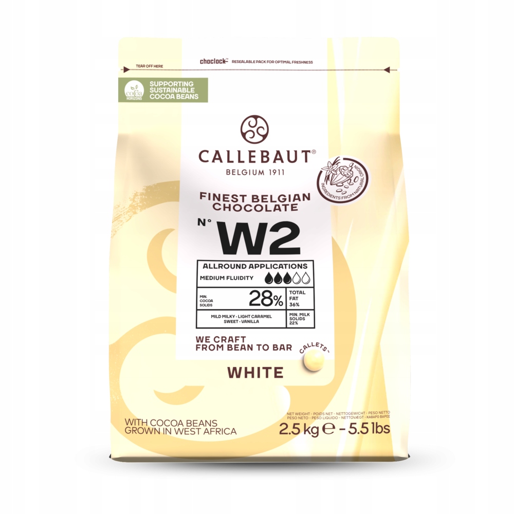 CZEKOLADA CALLEBAUT BIAŁA W2 2,5KG
