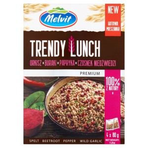 MELVIT Trendy Lunch Burak, Orkisz, Papryka i Czosnek Niedźwiedzi 4x80g