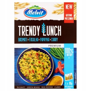 MELVIT Trendy Lunch basmati, fasolka, papryka, curry 4X80g