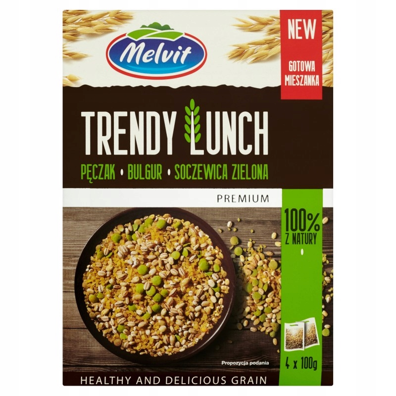 MELVIT Trendy Lunch Pęczak, Bulgur i Soczewica Zielona 4x100g