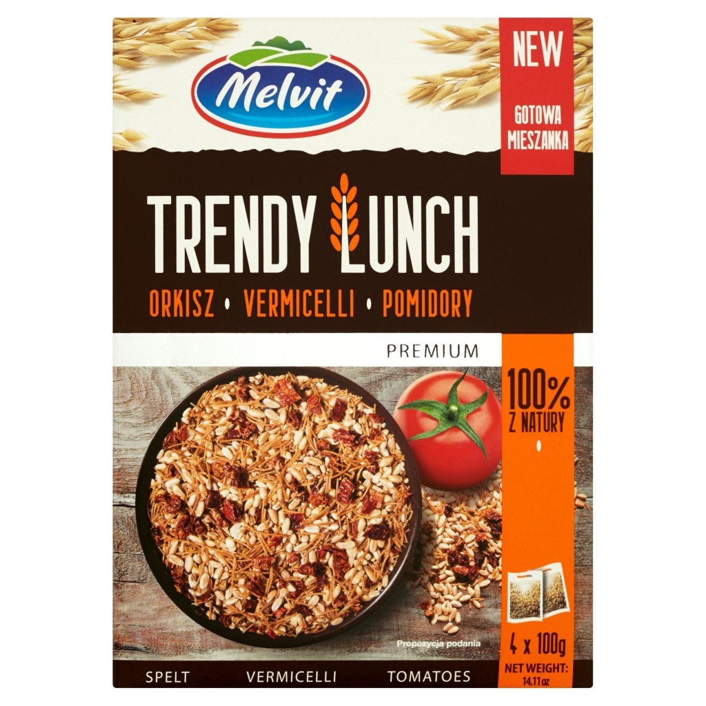 MELVIT Trendy Lunch orkisz, vermicelli, pomidory 4x100g