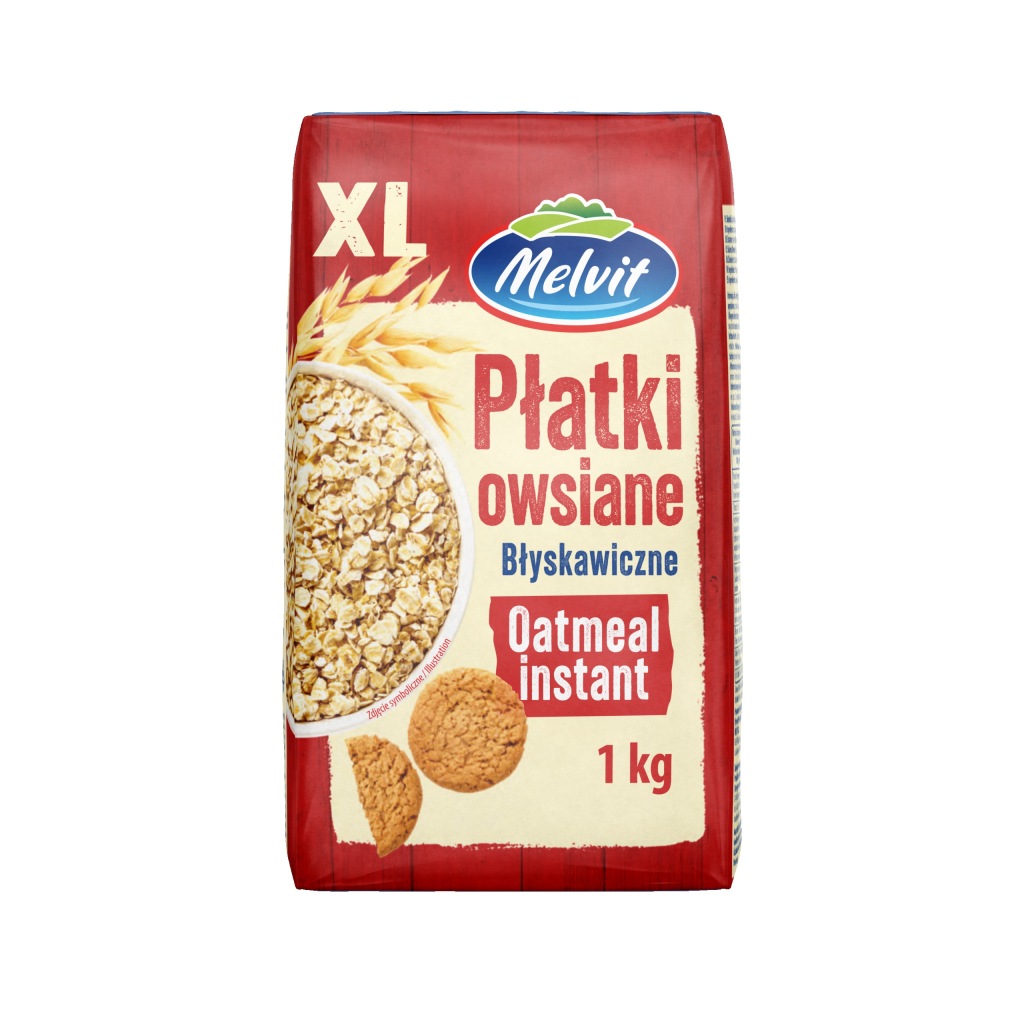 MELVIT Płatki owsiane błyskawiczne XL 1 kg