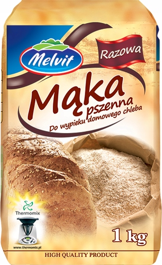 MELVIT Mąka pszenna razowa1 kg Do wypieku chleba