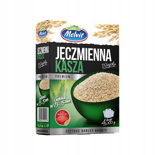 MELVIT Kasza jęczmienna wiejska PREMIUM 4x100g