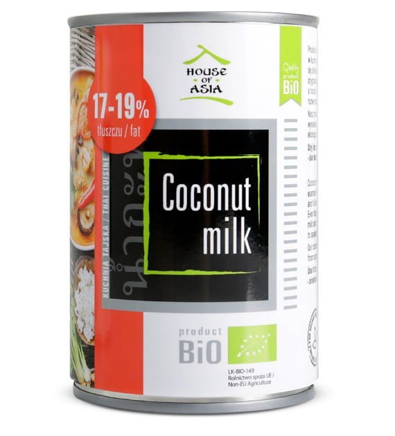 House Of Asia Mleczko kokosowe BIO 17-19% UHT 400 ml VG / VE