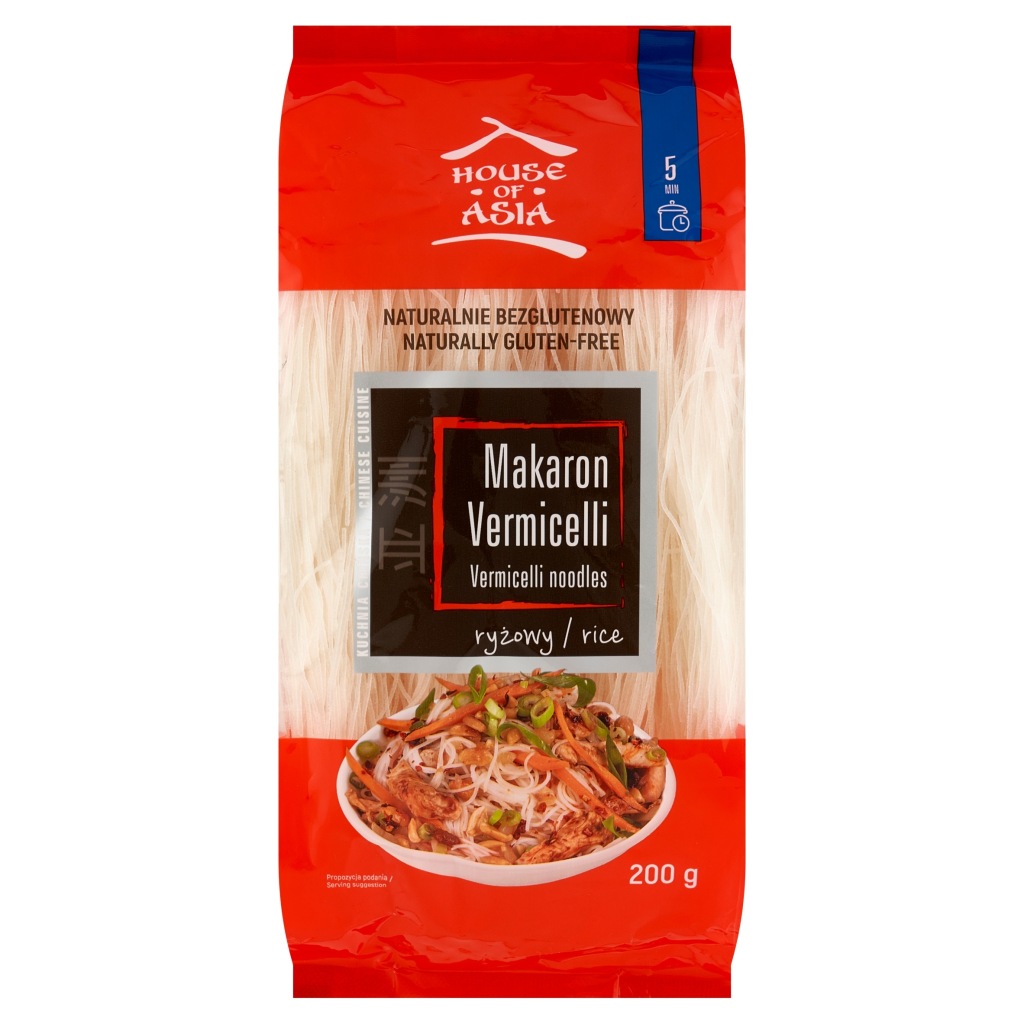 House of Asia Makaron ryżowy VERMICELLI bezglutenowy 200 g
