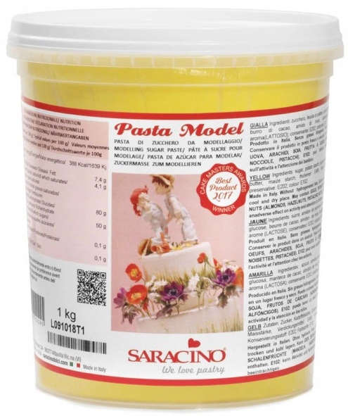MASA CUKROWA DO MODELOWANIA ŻÓŁTA 1KG SARACINO DEC021K1