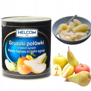 GRUSZKI W LEKKIM SYROPIE POŁÓWKI HELCOM 3000G