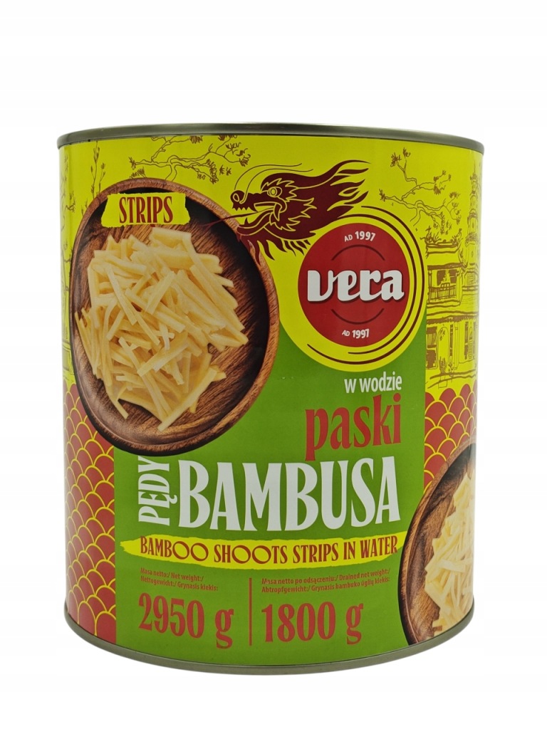 Pędy Bambusa Paski w Wodzie Vera 2950 g / 1800 g