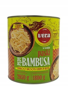 Pędy Bambusa Paski w Wodzie Vera 2950 g / 1800 g