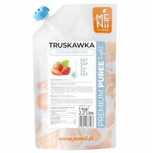 MENII Premium Puree LIGHT TRUSKAWKA pulpa 1kg Data 07.2027 BEZ CUKRU
