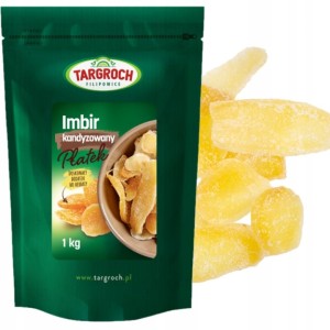 IMBIR KANDYZOWANY PŁATKI 1kg IMBIR SUSZONY PŁATEK DOSKONAŁY DO PRZEKĄSEK
