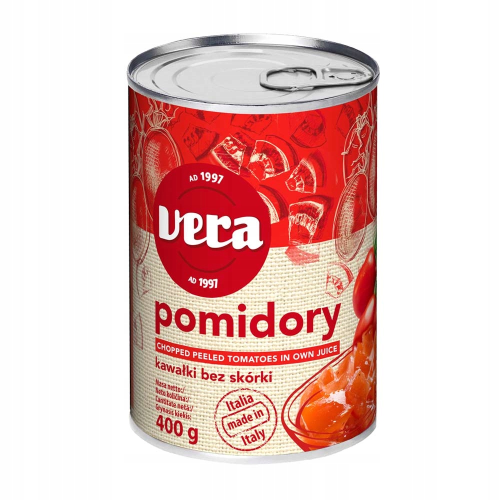 VERA Pomidory kawałki bez skórki 400 g