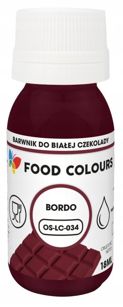 F.C BARWNIK DO BIAŁEJ CZEKOLADY-MAS TŁUSTYCH BORDOWY 18ML OS-LC-034
