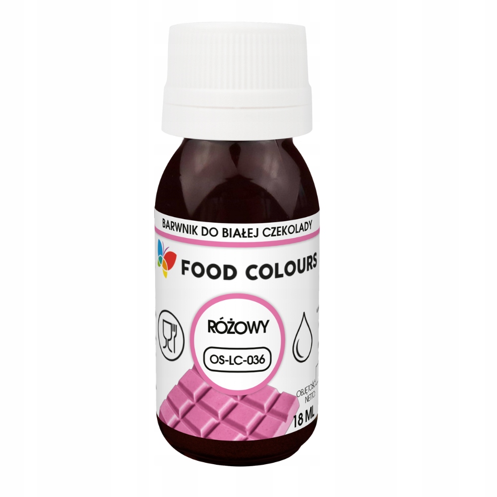 F.C BARWNIK W PŁYNIE DO BIAŁEJ CZEKOLADY-MAS TŁUSTYCH RÓŻOWY 18ML OS-LC-036