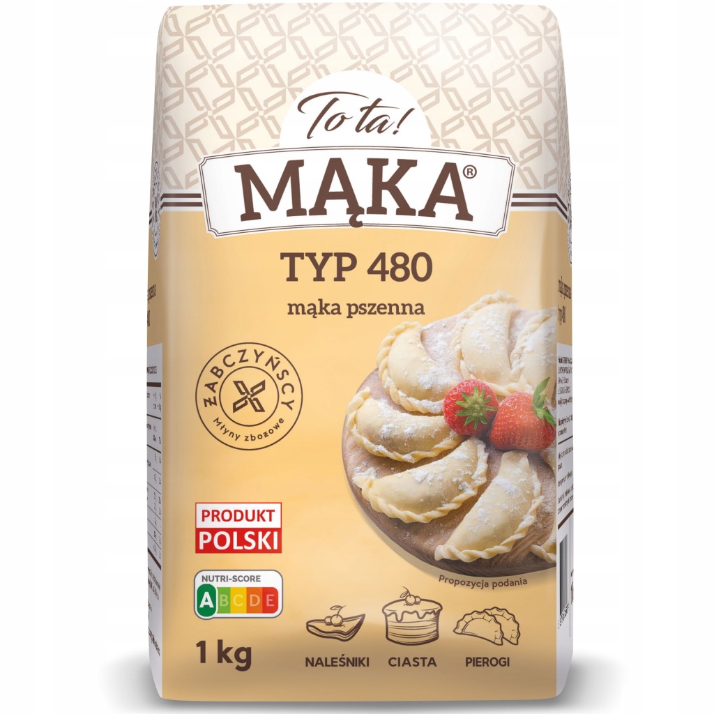 ToTa! Mąka pszenna typ 480 uniwersalna 1kg Data: 23.12.2026
